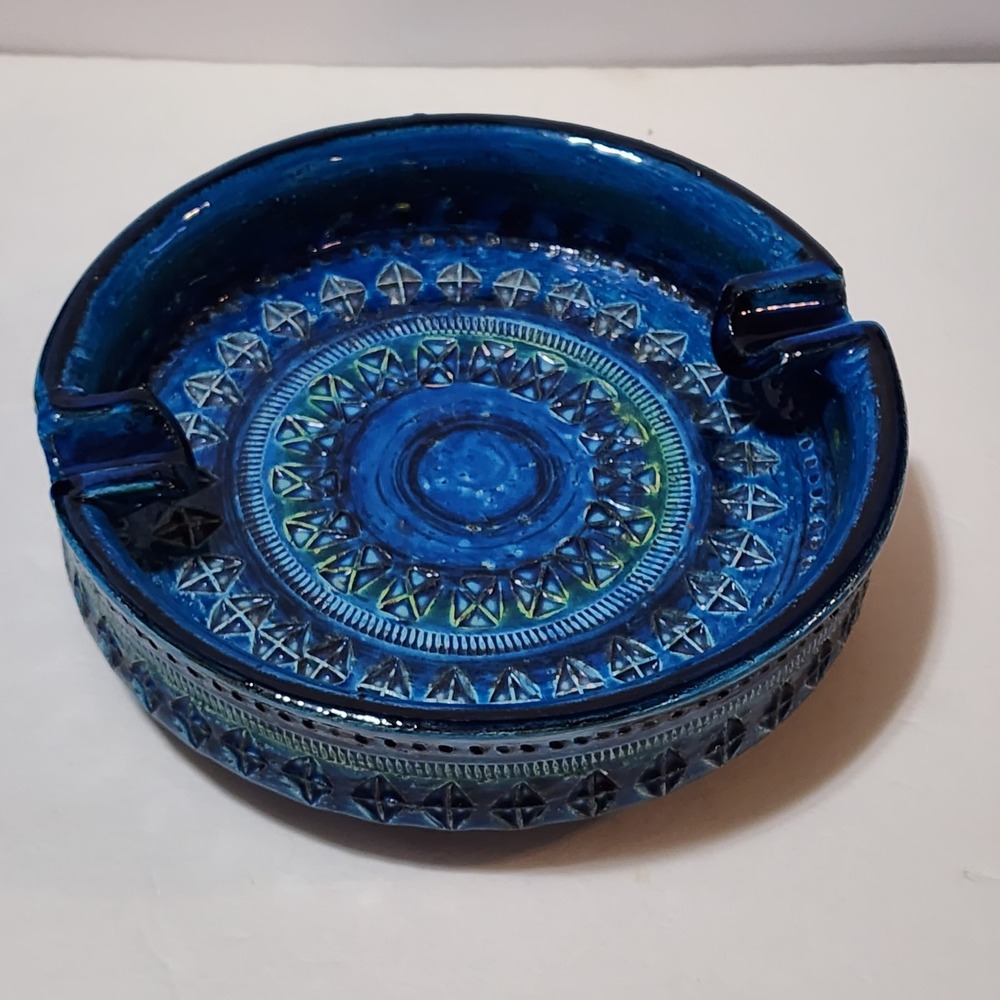 VINTAGE ALDO LONDI‎ BITOSSI RAYMOR ITALY RIMINI BLUE X-LARGE 9.5 IN ASHTRAY DISH